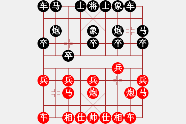 象棋棋譜圖片：20171114 后負(fù)天天業(yè)7-3 反向仙人指路轉(zhuǎn)右中炮對(duì)卒底炮飛左象 紅馬八進(jìn)九 車1平2 紅馬二 - 步數(shù)：10 