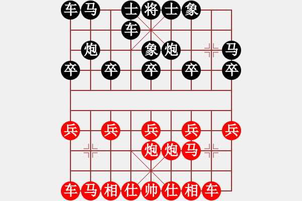 象棋棋譜圖片：金鉤炮局  風(fēng)雨樓鐵手(1弦)-勝-太極神功(無極) - 步數(shù)：10 