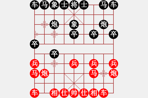 象棋棋譜圖片：葬心紅負(fù)肖春堂〖仙人指路對(duì)卒底炮〗 - 步數(shù)：10 