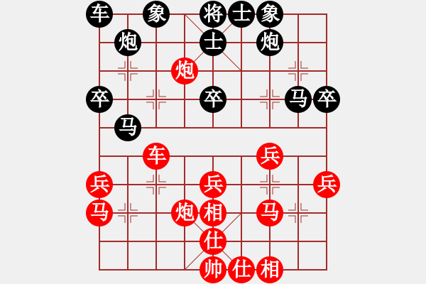 象棋棋谱图片：Qua Cung Doi Thuan Phao Cuoc 1 . Tien X2.6 - 步数：30 