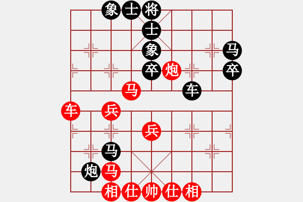 象棋棋譜圖片：華峰論棋(8段)-和-七星天罡(6段) 五七炮互進(jìn)三兵對(duì)屏風(fēng)馬邊卒右馬外盤(pán)河 紅左橫車(chē) - 步數(shù)：60 