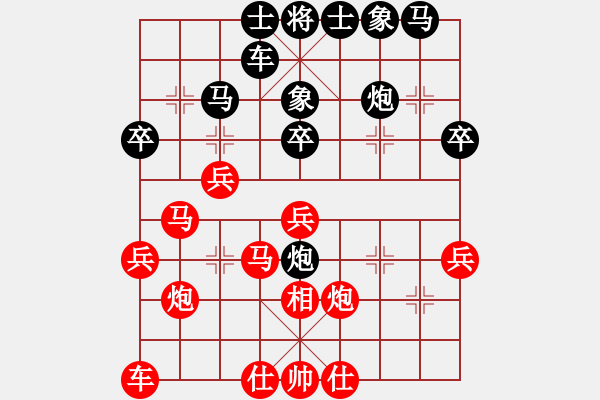 象棋棋譜圖片：蜀竹棋靈兒(1段)-負(fù)-晟珍明(4段)起馬轉(zhuǎn)仕角炮對進(jìn)７卒 - 步數(shù)：30 