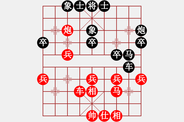 象棋棋譜圖片：【冠軍班布局學(xué)習(xí)】 紅過(guò)河車攻左象橫車 - 步數(shù)：34 