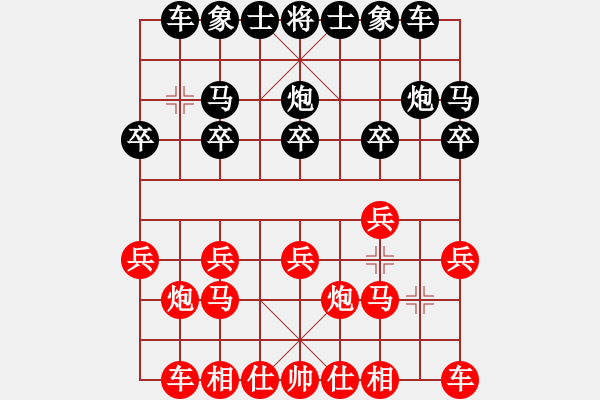 象棋棋譜圖片：中炮應(yīng)仕角炮（黑勝） - 步數(shù)：10 