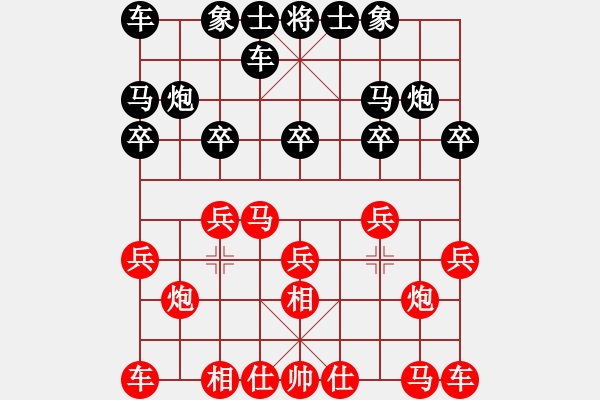 象棋棋谱图片：江苏棋院 刘子炀 和 成都棋院 闵仁 - 步数：10 