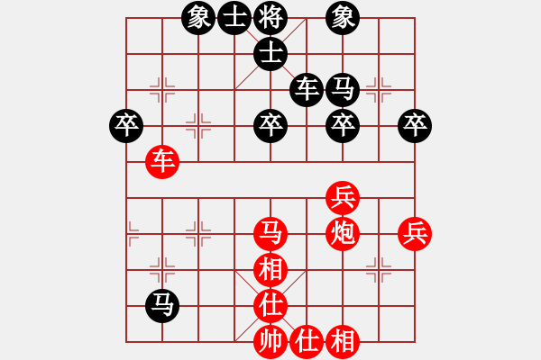 象棋棋譜圖片：王大明     先和 周群       - 步數(shù)：40 