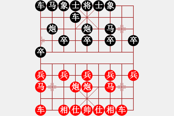 象棋棋譜圖片：順炮直車對橫車09 - 步數(shù)：10 