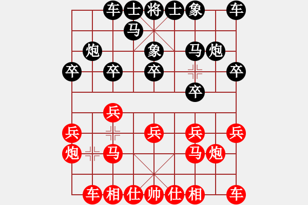 象棋棋谱图片：初学者之一(7段)-胜-兽马堂(3段) - 步数：10 