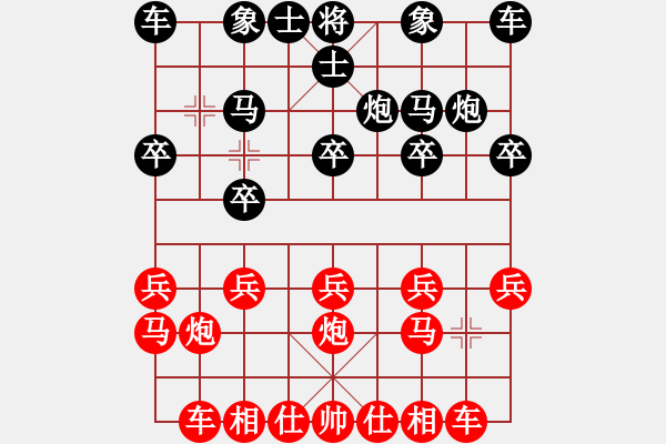 象棋棋譜圖片：葬心紅勝wangdijiang【中炮對進左馬】 - 步數(shù)：10 