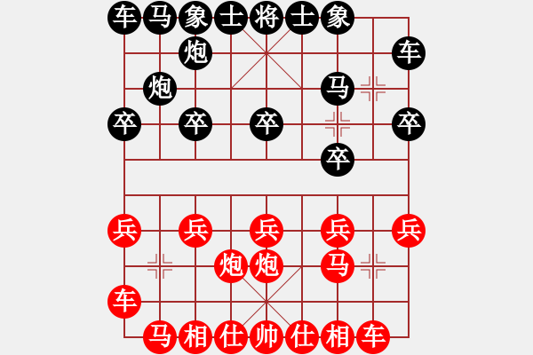 象棋棋谱图片：百花园暗香(5段)-和-三江汇佛(3段) - 步数：10 