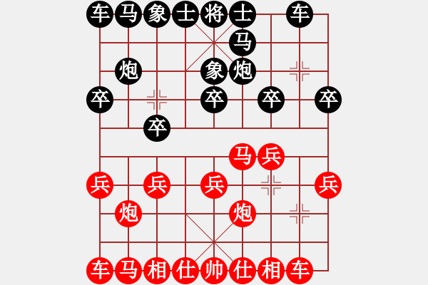 象棋棋譜圖片：拜師學(xué)棋ty[紅] -VS- 龍[黑]（3） - 步數(shù)：10 