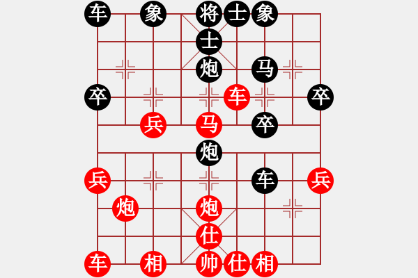 象棋棋譜圖片：第 88 局 湖北 柳大華 （先勝） 廣東 呂欽 東方電腦柳大華實(shí)戰(zhàn)百局（來源 胡海濤fighte - 步數(shù)：30 