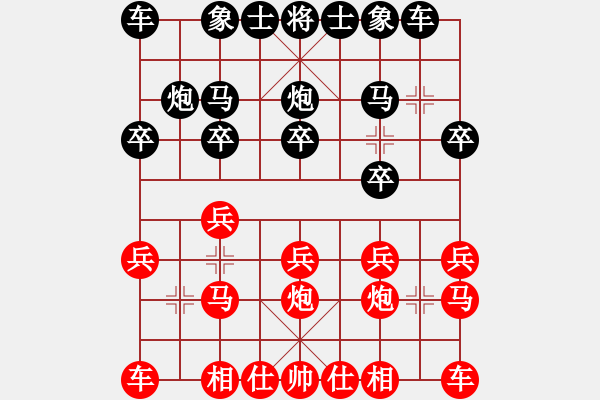 象棋棋譜圖片：葬心紅勝梅山天下【對(duì)兵轉(zhuǎn)兵底炮對(duì)右中炮】 - 步數(shù)：10 