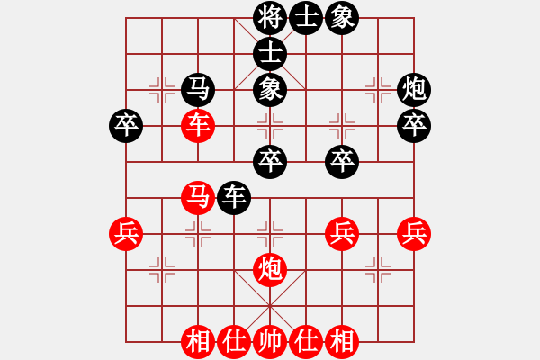 象棋棋譜圖片：山西永寧建設(shè)集團(tuán) 周軍 和 山東湘里名廚大酒店隊(duì) 謝巋 - 步數(shù)：40 