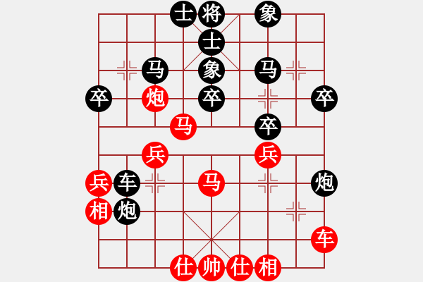 象棋棋譜圖片：《現(xiàn)代布局精要》中炮七路馬對(duì)屏風(fēng)馬雙炮過河--黑方平肋炮 - 步數(shù)：40 