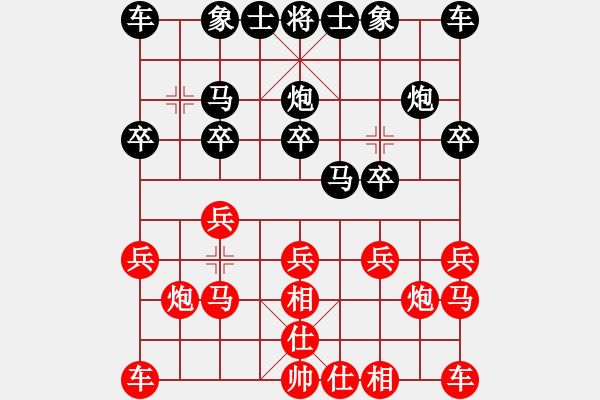 象棋棋譜圖片：陶情弈趣(日帥)-和-唯我橫刀(日帥)對兵互進右馬局 紅飛相 - 步數(shù)：10 