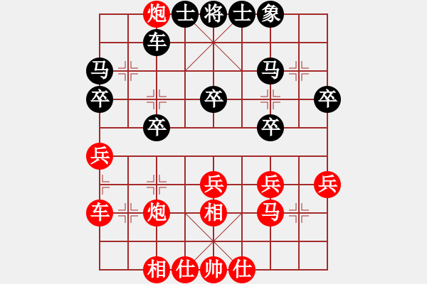 象棋棋譜圖片：過宮炮：連得炮車輕取勝 - 步數(shù)：33 