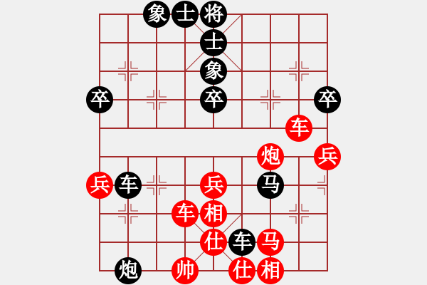 象棋棋譜圖片：天山中神通(7段)-負-純情大火雞(6段) 五七炮對屏風(fēng)馬進７卒 紅左直車對黑右直車右炮巡河 - 步數(shù)：46 