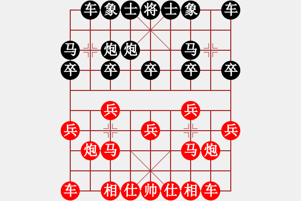 象棋棋譜圖片：負(fù)分太后 魚(yú)[紅] -VS- 齊天大勝[黑](9) - 步數(shù)：10 