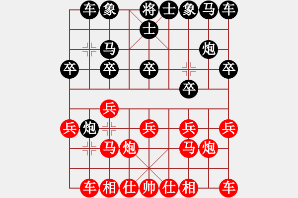 象棋棋谱图片：gzzkdx[红] -VS- 【月华】路飞★[黑] - 步数：10 