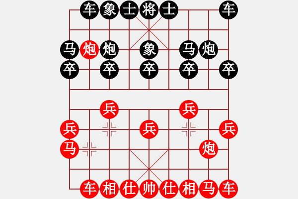 象棋棋譜圖片：x仙人指路＿黑馬8進7＿紅兩頭蛇第一變 - 步數(shù)：10 