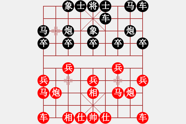 象棋棋谱图片：上海 谢靖 和 杭州 王天一 - 步数：10 