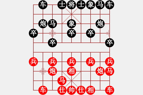 象棋棋谱图片：黄毛小妮[红] -VS- 负分太后 鱼[黑]（2） - 步数：10 