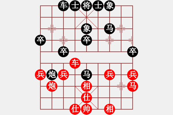 象棋棋譜圖片：黃毛小妮[紅] -VS- 負分太后 魚[黑]（2） - 步數(shù)：30 