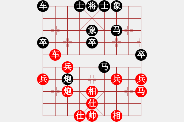 象棋棋谱图片：黄毛小妮[红] -VS- 负分太后 鱼[黑]（2） - 步数：40 