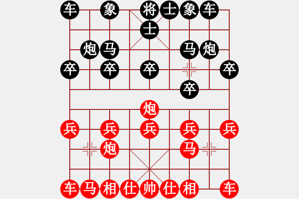 象棋棋譜圖片：棋王[黑] -VS- 初學者[紅] - 步數(shù)：10 