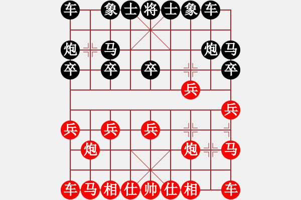 象棋棋譜圖片：1242局 A08- 邊兵局-小蟲引擎23層(先勝)天天Ai1-3 - 步數(shù)：10 