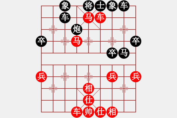 象棋棋谱图片：中炮过河车盘头马对屏风马两头蛇 - 步数：50 