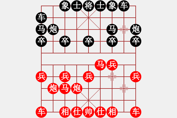 象棋棋譜圖片：416局 A61- 過宮炮對進左馬-BugChess19-04-09 x64 NO SSE4-2( - 步數(shù)：10 