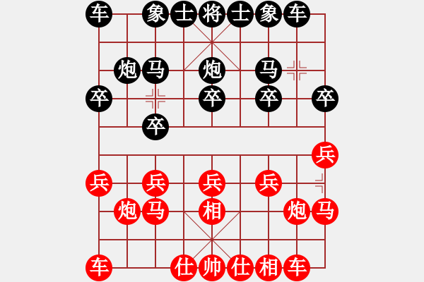 象棋棋譜圖片：64局 A08- 邊兵局-小蟲引擎23層 (先和) BugChess19-04-09 x64 NO - 步數(shù)：10 