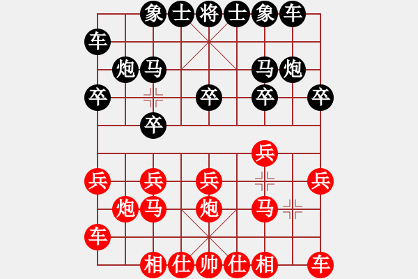 象棋棋谱图片：201030冯嘉茂先和廖志龙（蒙目棋） - 步数：10 