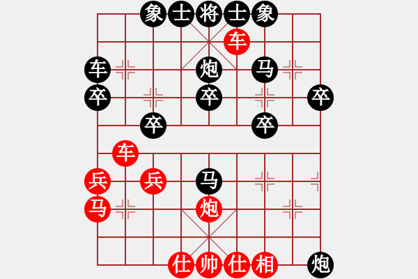 象棋棋譜圖片：軍營(yíng)毛驢車(chē)測(cè)評(píng)：譚政先負(fù)軍營(yíng)毛驢車(chē) 中炮巡河車(chē)對(duì)屏風(fēng)馬 - 步數(shù)：40 