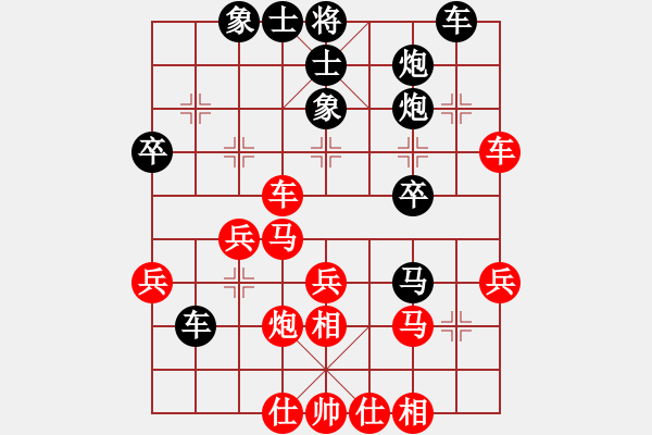 象棋棋譜圖片：劉志剛 紅負(fù) 羅忠才(56炮過河車對(duì)屏風(fēng)馬平炮兌車黑窩心馬） - 步數(shù)：40 