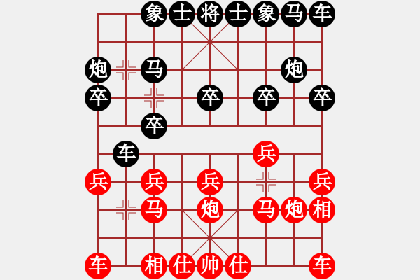 象棋棋譜圖片：習(xí)慣成自然(8段)-和-小兔乖乖(6段)中炮邊相對(duì)左三步虎騎河車 - 步數(shù)：10 