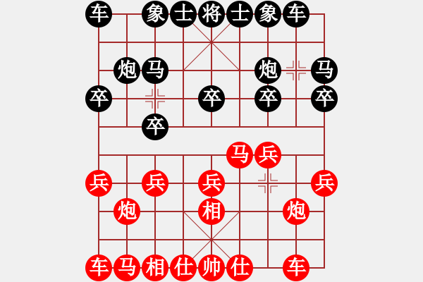 象棋棋譜圖片：進兵對卒底炮 不畏難 和 nzbdwmsuna - 步數(shù)：10 