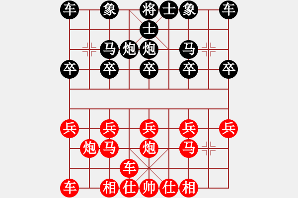 象棋棋譜圖片：葬心紅勝貼身暖【順炮橫車(chē)對(duì)緩開(kāi)車(chē)】 - 步數(shù)：10 