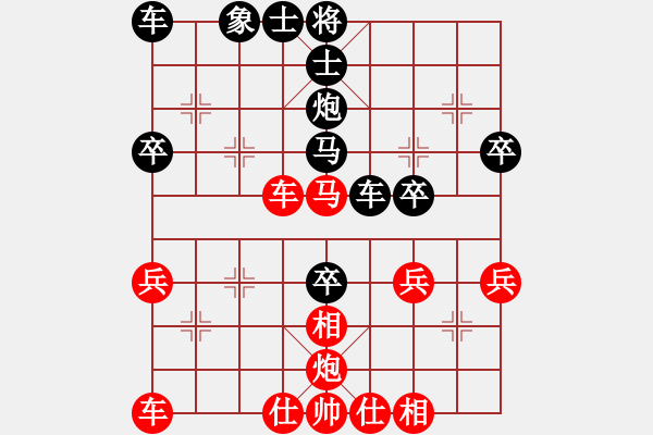 象棋棋譜圖片：熱血盟●溫柔一刀[紅] -VS- 熱血盟_象棋教父[黑][2] - 步數(shù)：40 