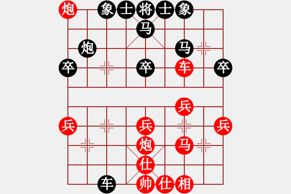 象棋棋譜圖片：7528局 B06-中炮對(duì)龜背炮-旋九專雙核-菜鳥 紅先負(fù) 旋風(fēng)引擎24層 - 步數(shù)：30 