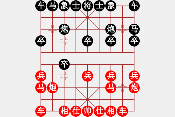 象棋棋譜圖片：午夜狂奔紅負九連王〖仙人指路對卒底炮〗 - 步數(shù)：10 