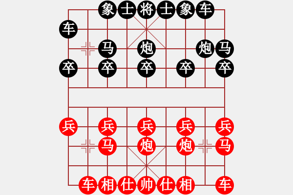 象棋棋譜圖片：朝圓夕不圓紅負葬心【順炮直車對橫車】 - 步數(shù)：10 