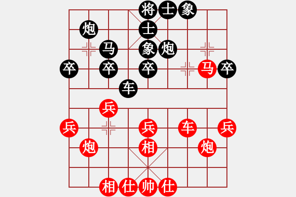 象棋棋譜圖片：白玫瑰 先負(fù) 心想事成 - 步數(shù)：30 