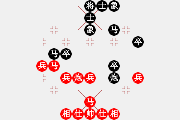 象棋棋谱图片：棋瘦(5段)-和-慢棋剑(月将) - 步数：40 