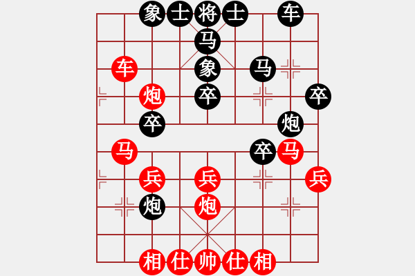 象棋棋譜圖片：改錯(1段)-勝-觀棋者(5段) - 步數(shù)：30 