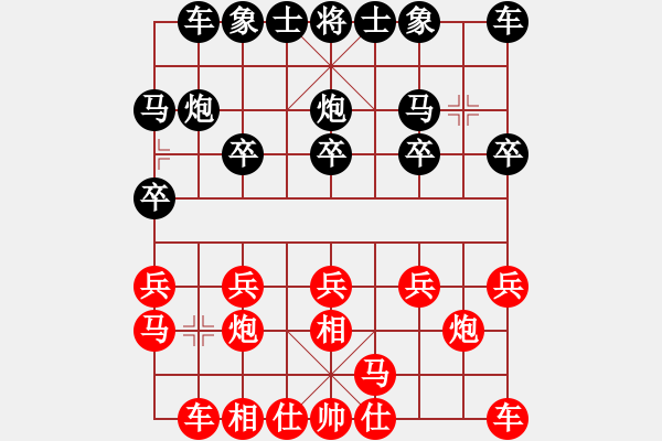 象棋棋譜圖片：青山1944紅負(fù)葬心【飛相對左中炮】 - 步數(shù)：10 