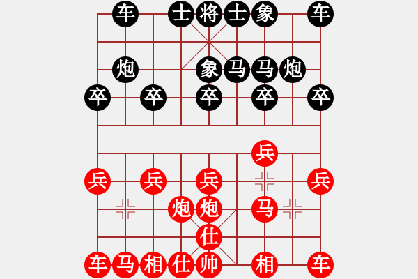 象棋棋譜圖片：聯(lián)合車炮的作用 - 步數(shù)：10 