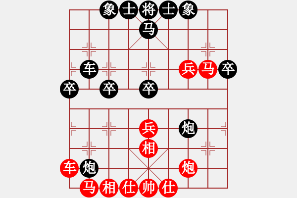 象棋棋譜圖片：言道非道(6段)-負-少林狼(5段) 五七炮互進七兵對屏風(fēng)馬 - 步數(shù)：40 